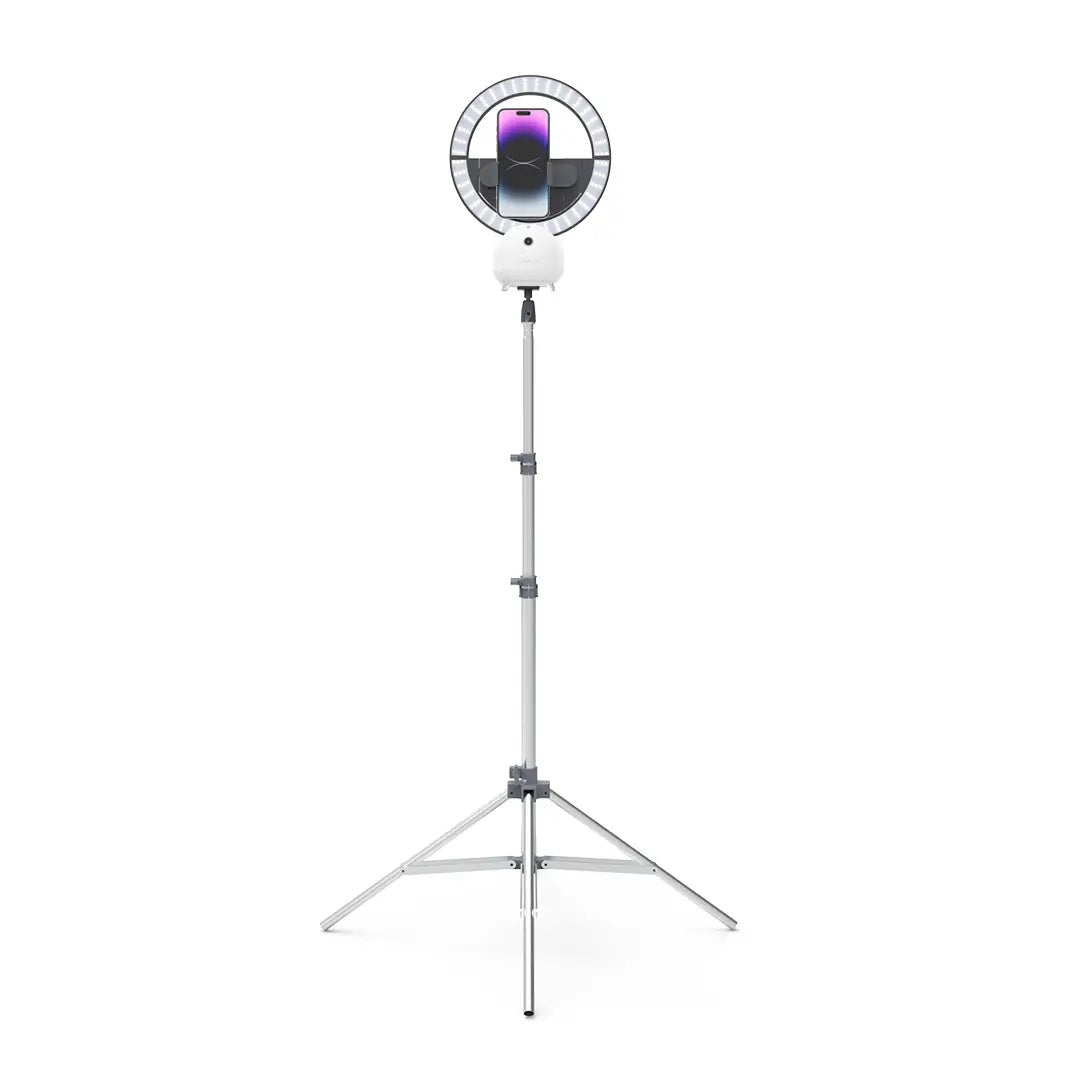 Glamcor White Star Tracker: Illuminates your workspace with sunrise-like lighting for the perfect shot, enhanced by AI face tracking gimbal technology for stunning visuals.