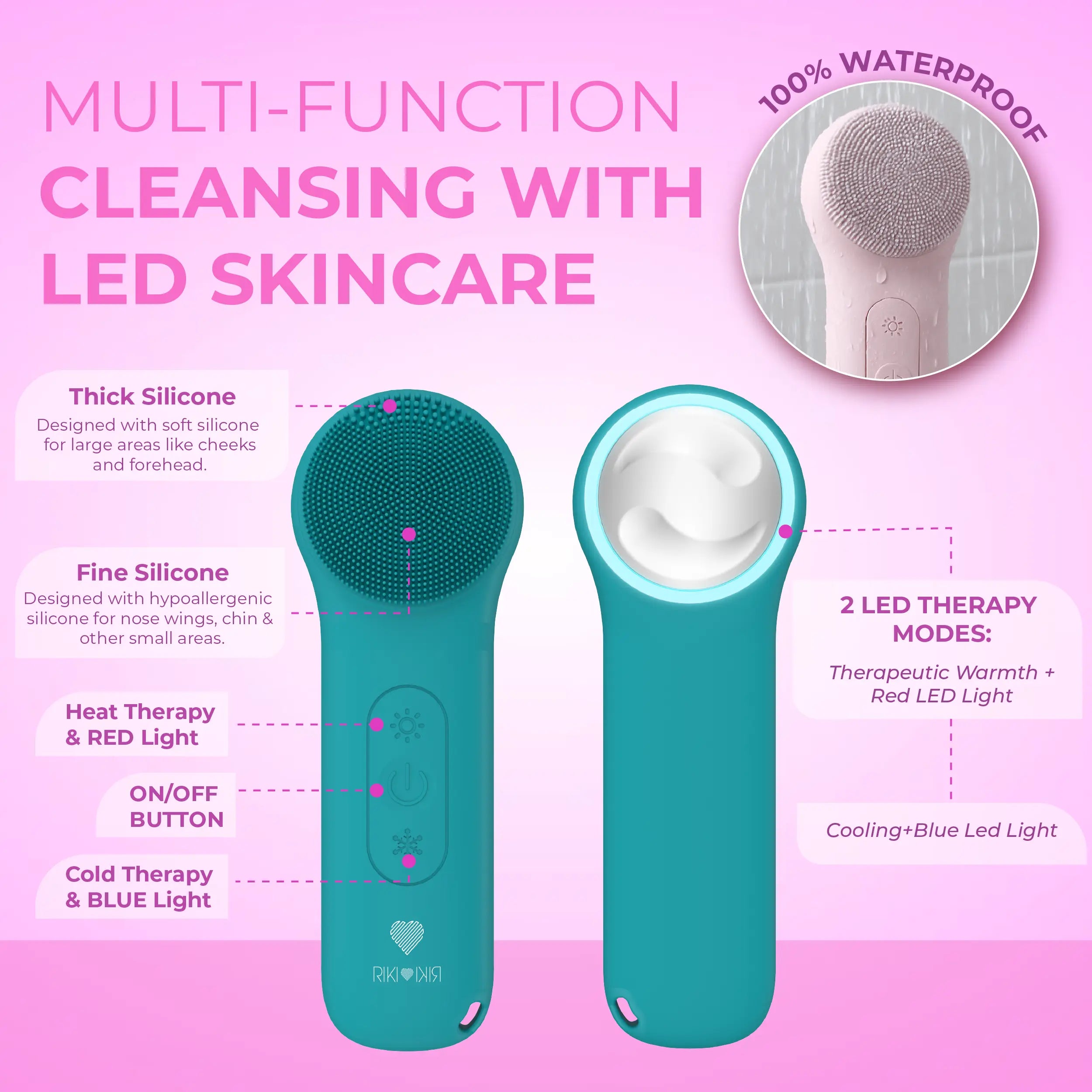 RIKI RADIANT Dual-sided Silicone Face Cleansing System RIKI LOVES RIKI
