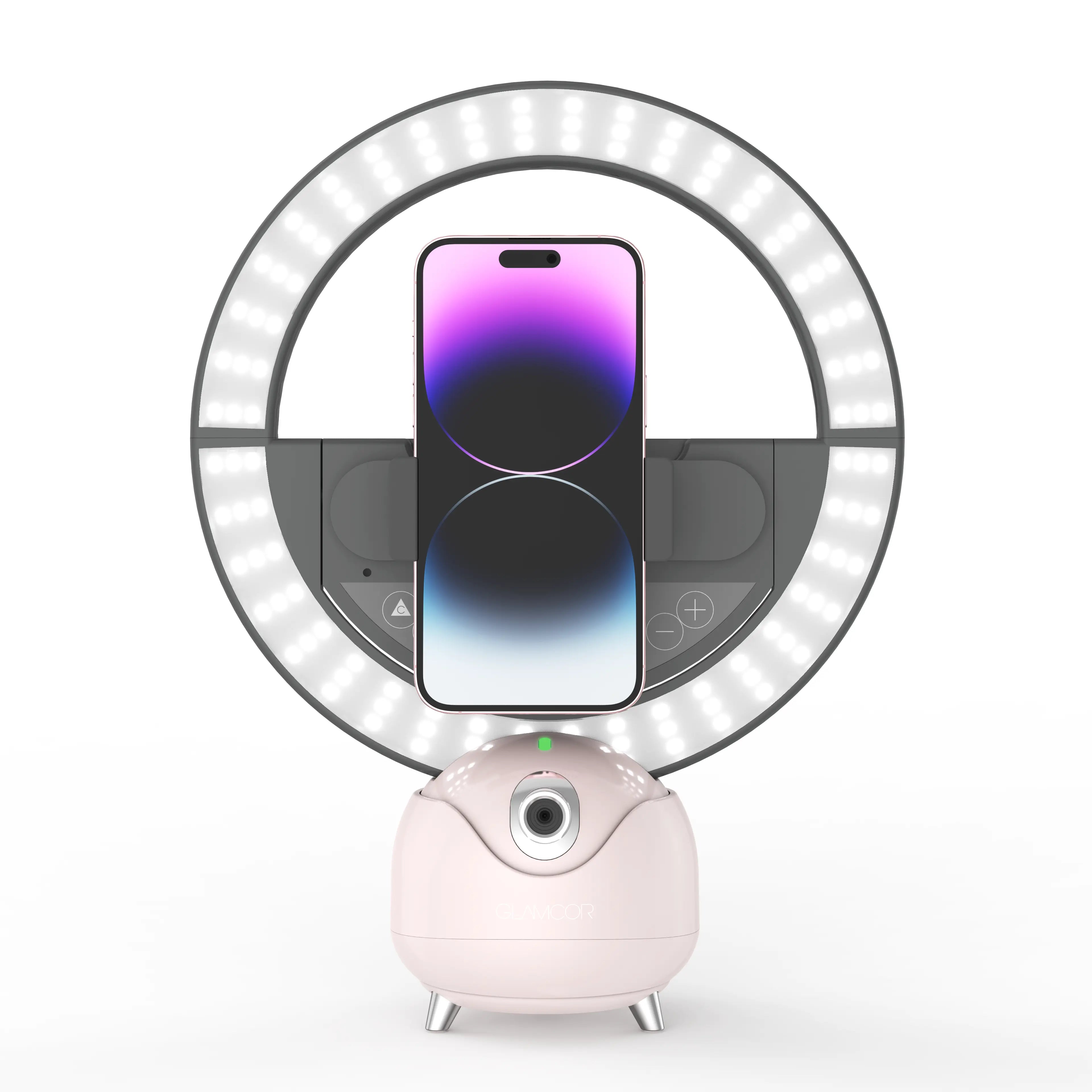 Glamcor Star Tracker: Easy setup with camera clip for quick and precise tracking, enhanced by AI face tracking gimbal for hands-free operation