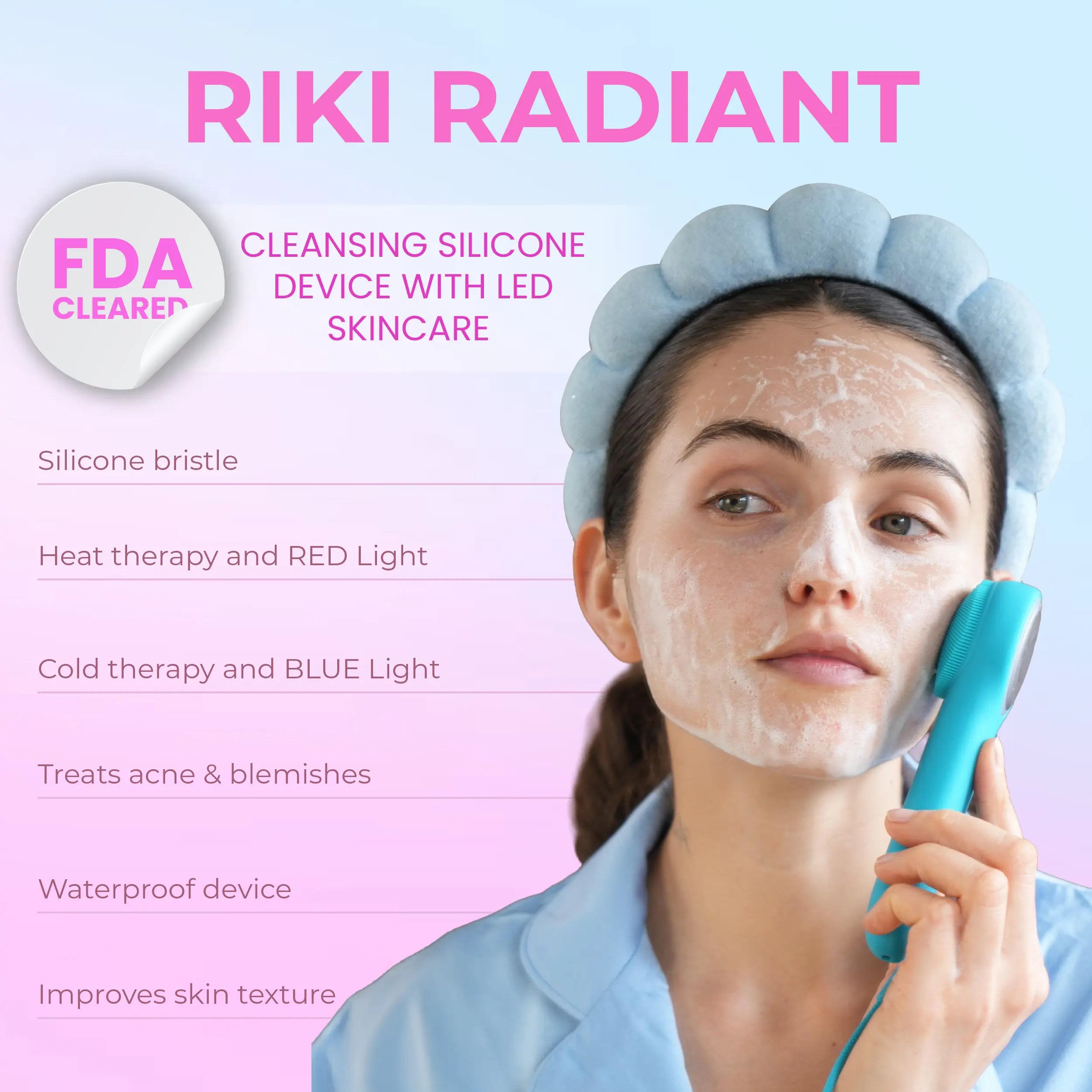 RIKI RADIANT Dual-sided Silicone Face Cleansing System RIKI LOVES RIKI