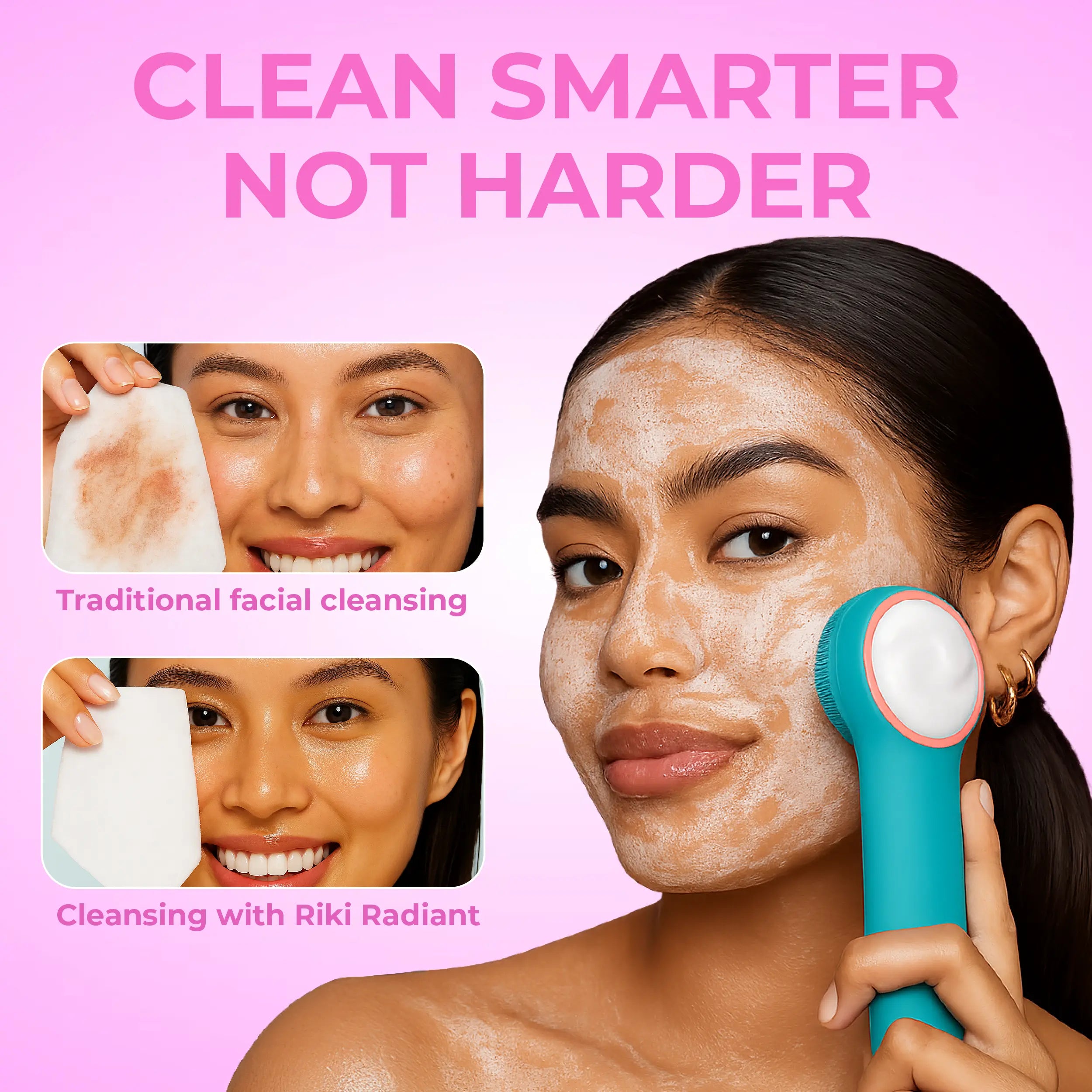 RIKI RADIANT Dual-sided Silicone Face Cleansing System RIKI LOVES RIKI