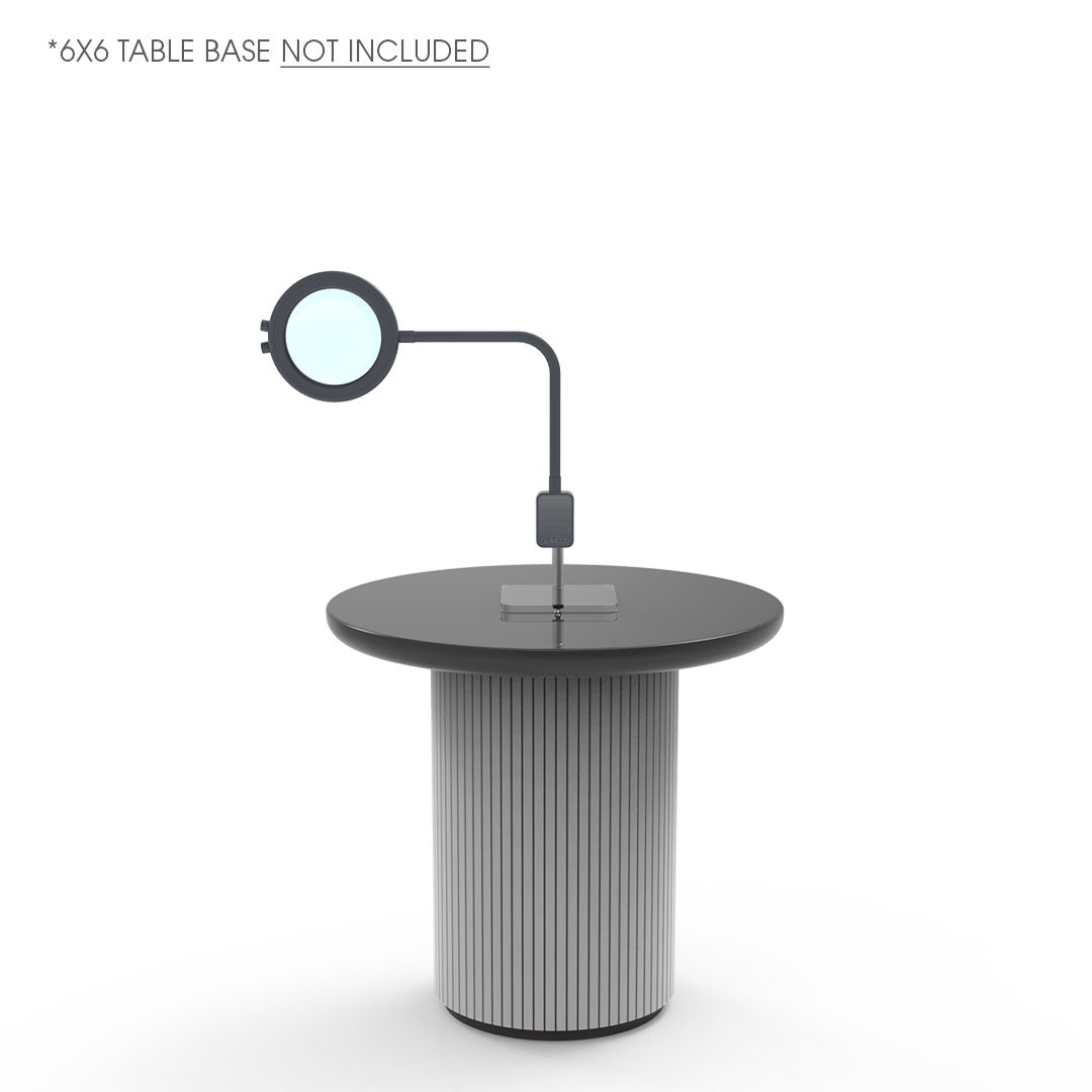 GLAMCOR SATURN magnifying lamp with telescopic base, ideal for detailed professional work with adjustable lighting and magnification