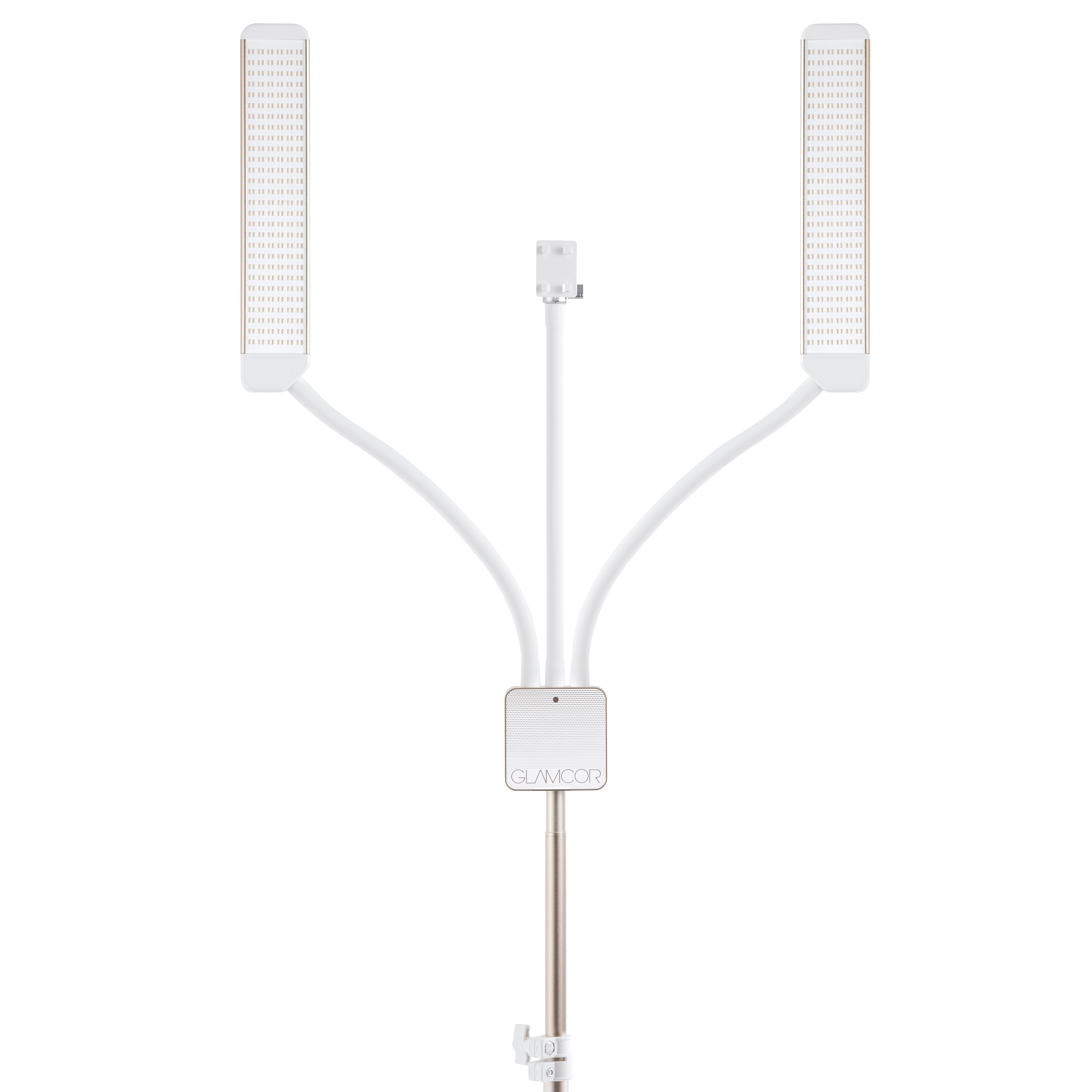 Glamcor MMX Content Creation Sparkling white and gold standing