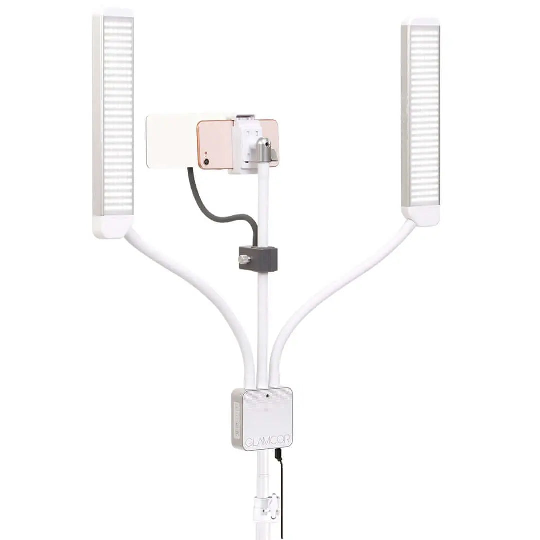 Glamcor Multimedia X Content Creation Kit White Back: Clean and simple white-themed content creation kit.