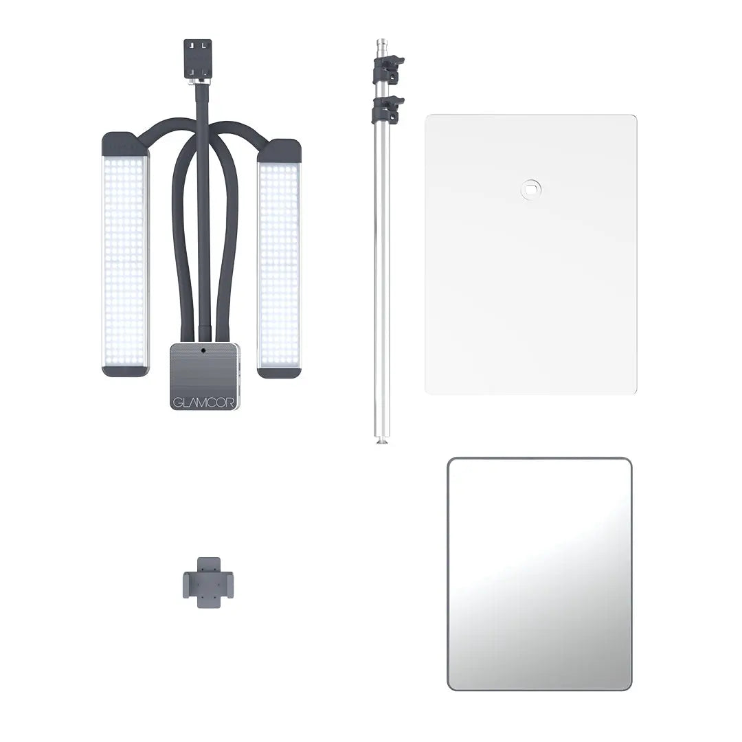 Glamcor Multimedia X Floor Light Kit with Mirror and Floor Base