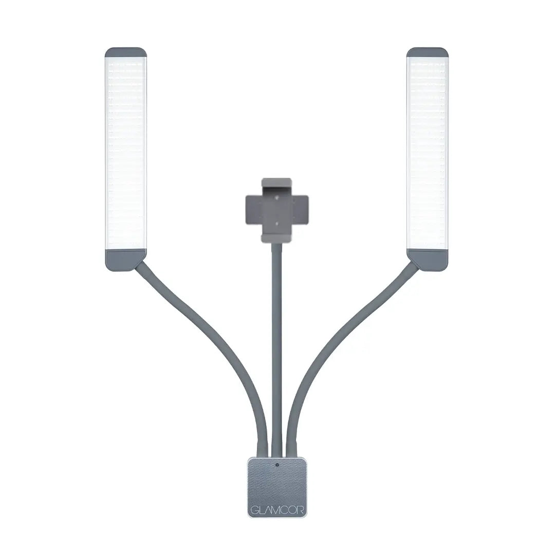 GLAMCOR Multimedia X Light replacement remote, phone clip, and power supply