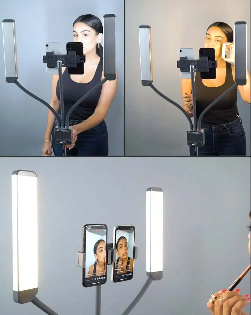 "GLAMCOR dual phone clip bar: Expand your recording capabilities.