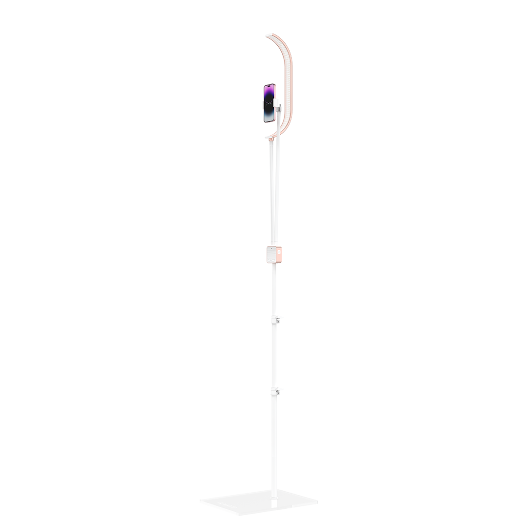HORIZON Pro Kit in charming rose gold pink, featuring a 180-degree LED curved light for precise face illumination.