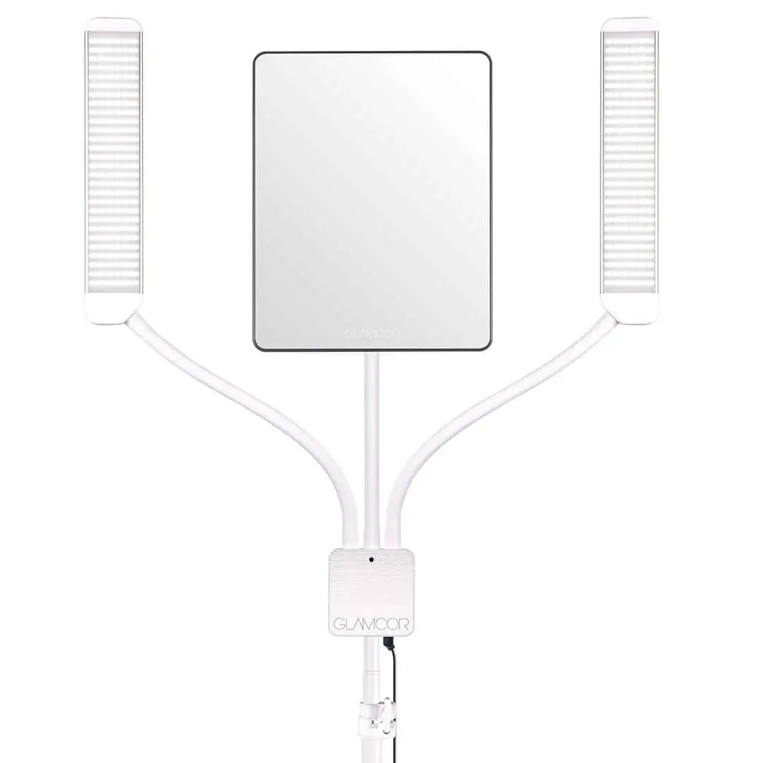 Multimedia X Content Creation White Tablet: Tablet-compatible white-themed content creation setup.