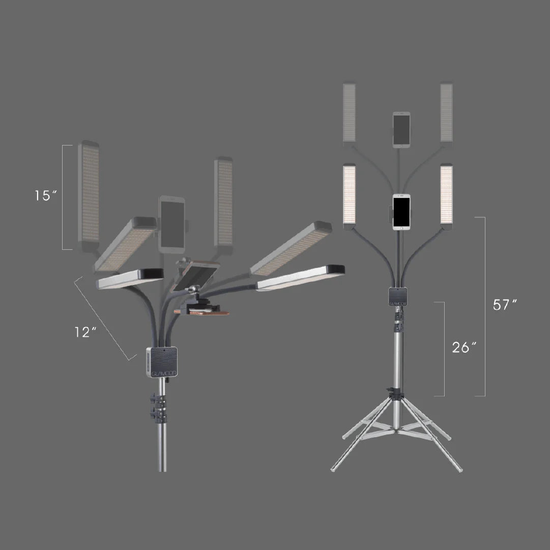 GLAMCOR MULTIMEDIA X Pro Kit used for lighting photo shoots, providing consistent and adjustable lighting for high-quality photos, the preferred choice for professional photographers
