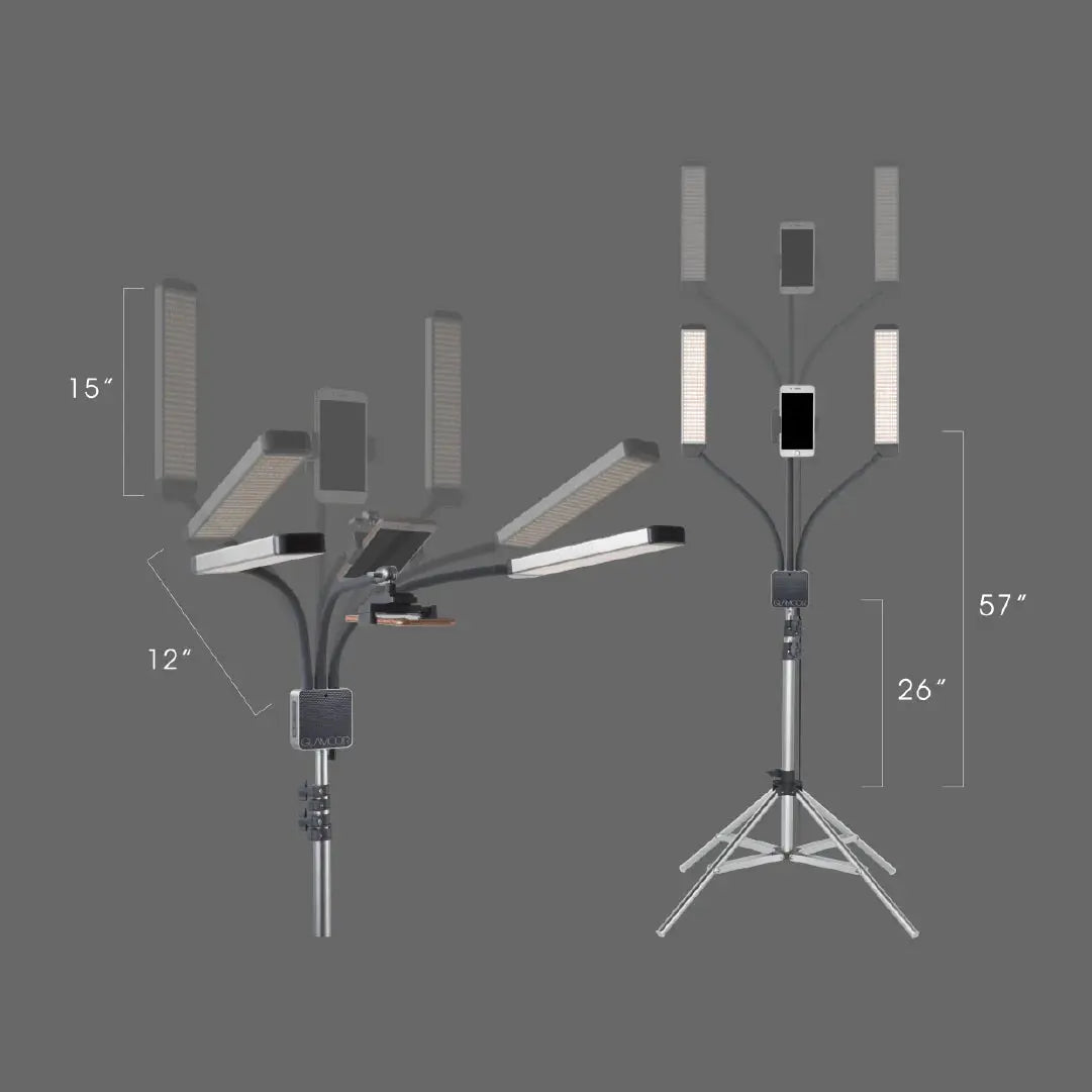 GLAMCOR MULTIMEDIA X Pro Kit used for lighting photo shoots, providing consistent and adjustable lighting for high-quality photos, the preferred choice for professional photographers