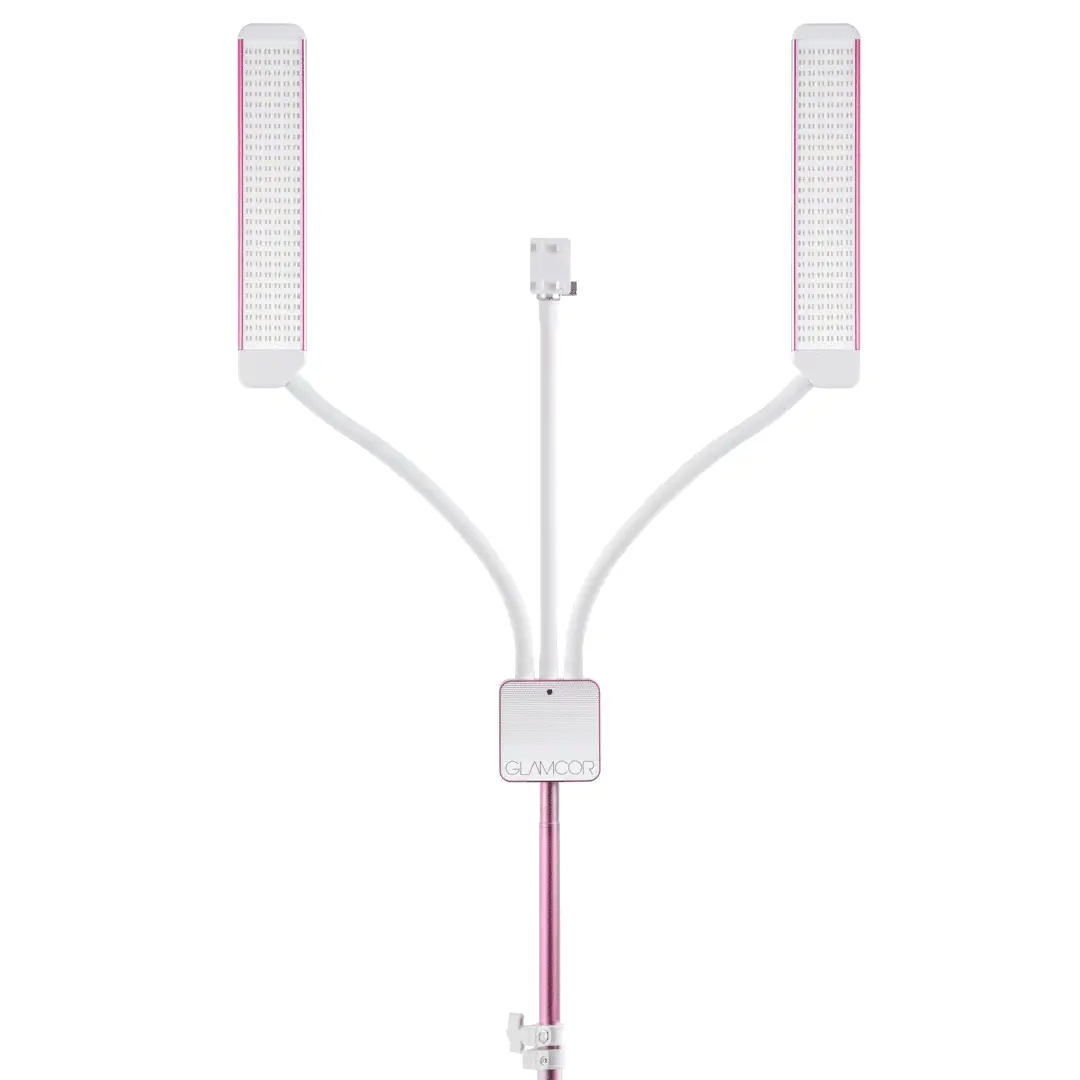 GLAMCOR MULTIMEDIA X for estheticians in hot pink, providing precise and professional lighting for beauty applications