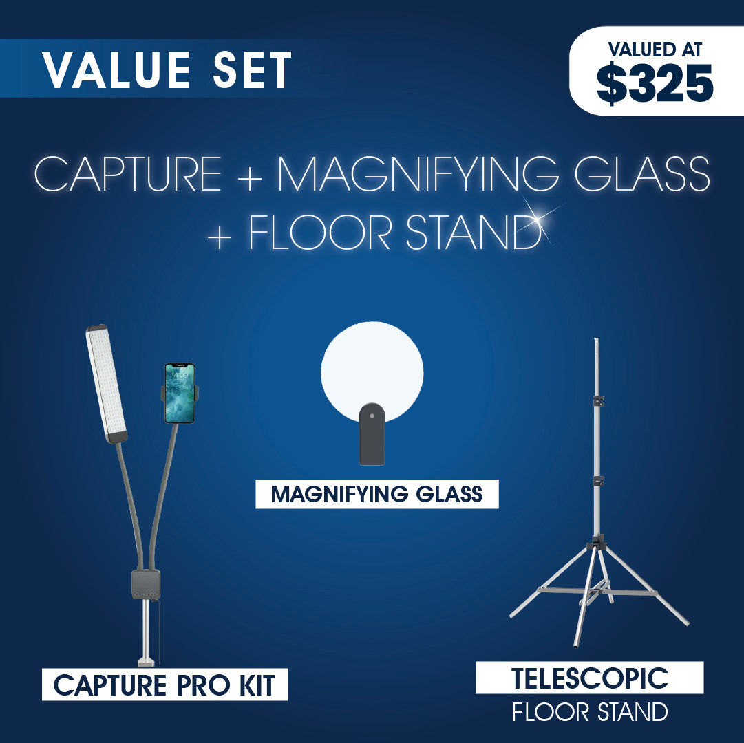 CAPTURE Pro Kit with Magnifying Glass and Telescopic Floor Stand | International Warehouse