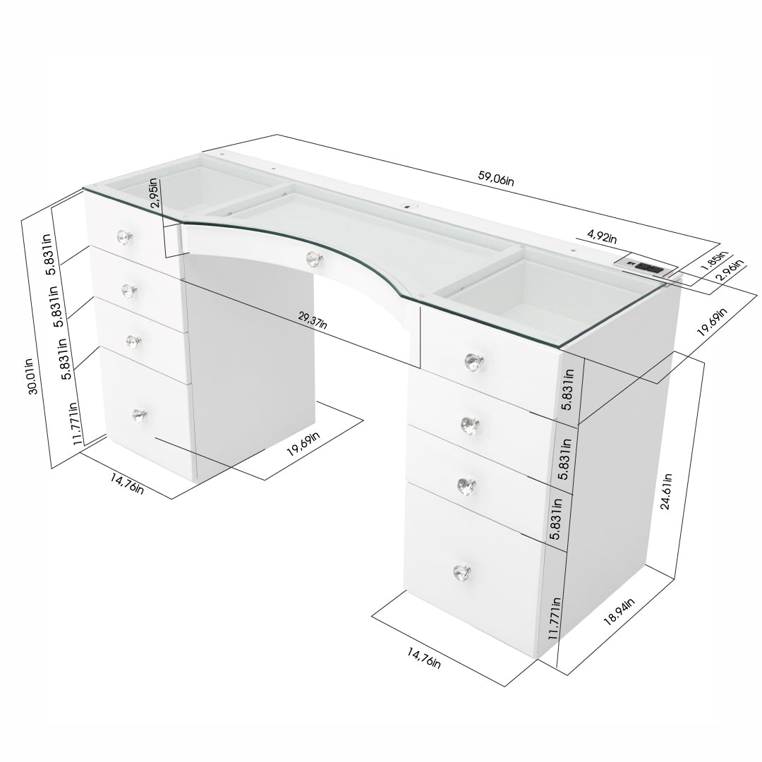 GLAMCOR NYC MIRROR and mirrored POWER VANITYideal for creating a professional studio vanity setting