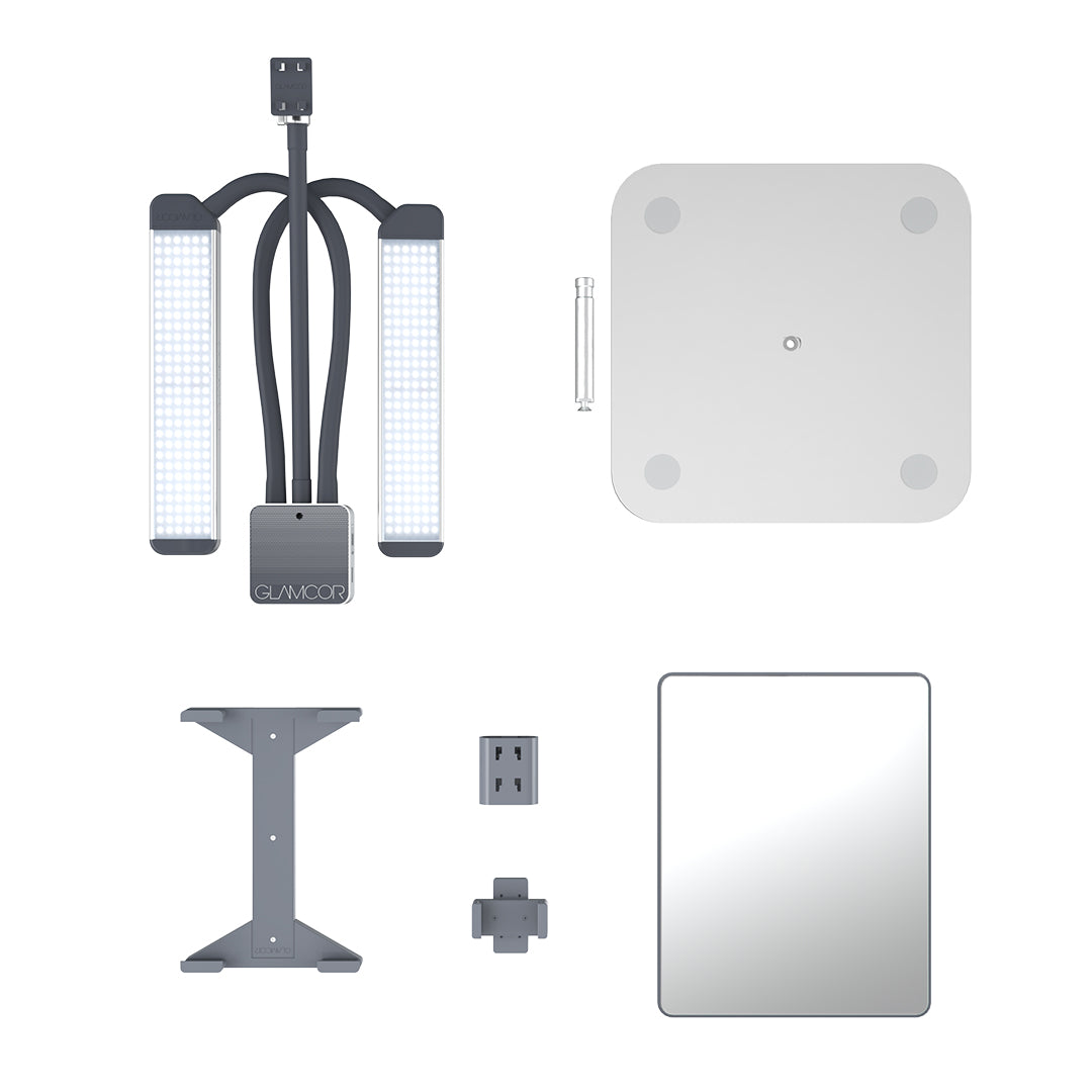 Glamcor Multimedia X Floor Light Kit Bundle with Square Base