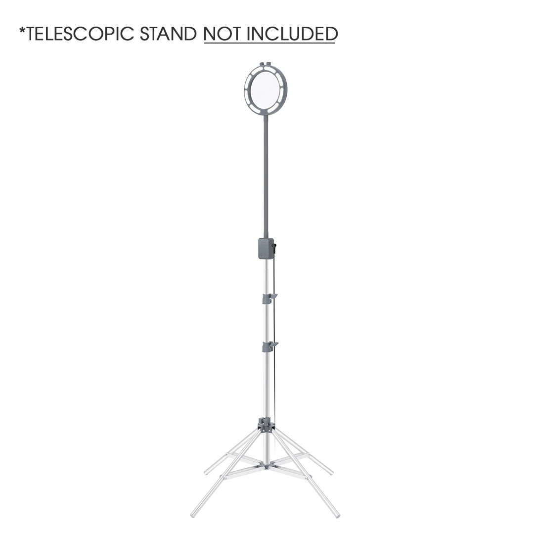 GLAMCOR SATURN magnifying lamp with telescopic base, ideal for detailed professional work with adjustable lighting and magnification