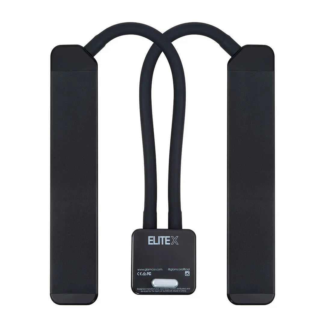 Black ELITE X LED beauty light with flexible arms