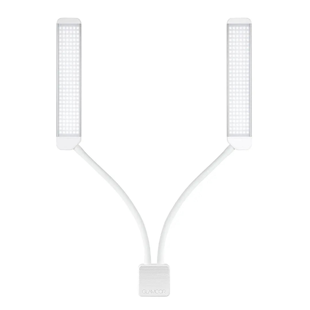 White ELITE X portable LED beauty light in white front view, offering the professional lighting with c