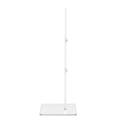 GLAMCOR Universal Flat Base in white, an essential tool for estheticians, offering a low-profile base that maximizes space in permanent studio setups