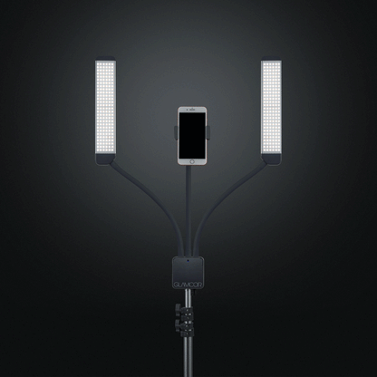 Switching the GLAMCOR MULTIMEDIA X Pro Kit color temperatures to cool for a cooler lighting effect during photo and video shoots, providing top-tier lighting solutions for professionals in need of precise and adjustable lighting.
