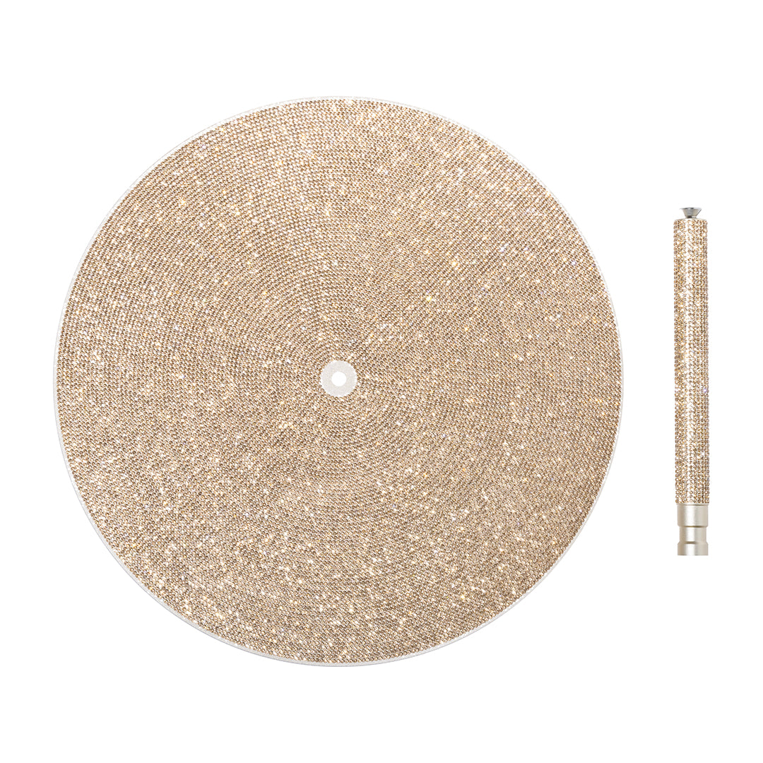 GLAMCOR SPARKLE Round Acrylic Table Base close-up view gold