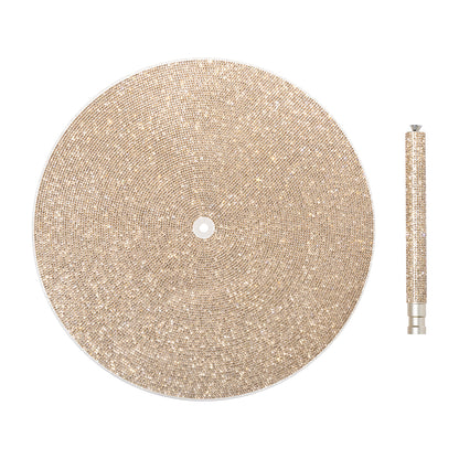 GLAMCOR SPARKLE Round Acrylic Table Base close-up view gold