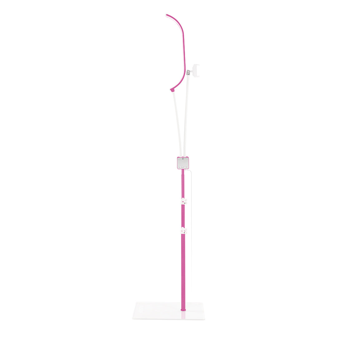 Glamcor HORIZON LED curved light in hot pink, offering fully adjustable lighting for estheticians