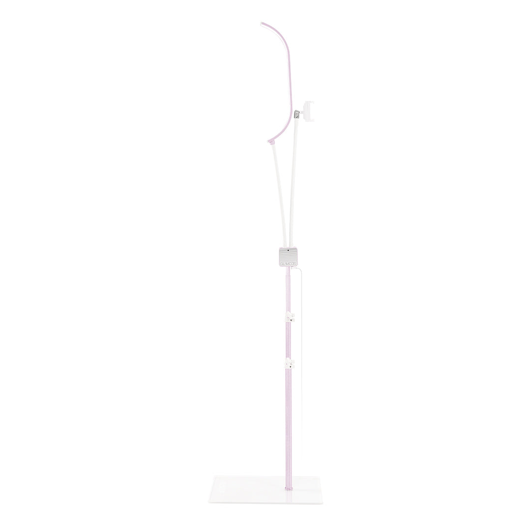 Glamcor HORIZON LED curved light in soft light pink, offering fully adjustable lighting for estheticians