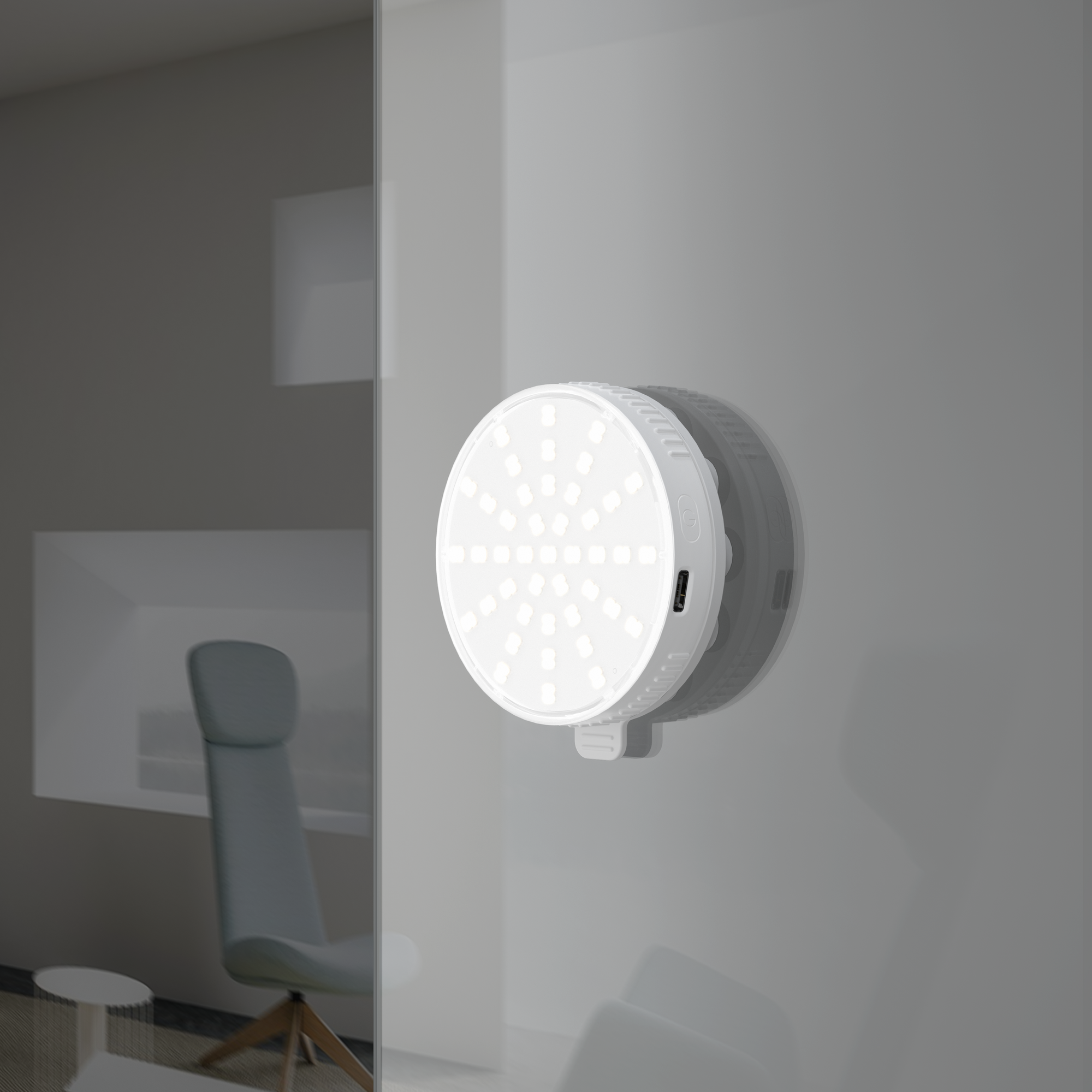 GLAMCOR Meteor Mini panel light easily attachable to any surface for versatile lighting