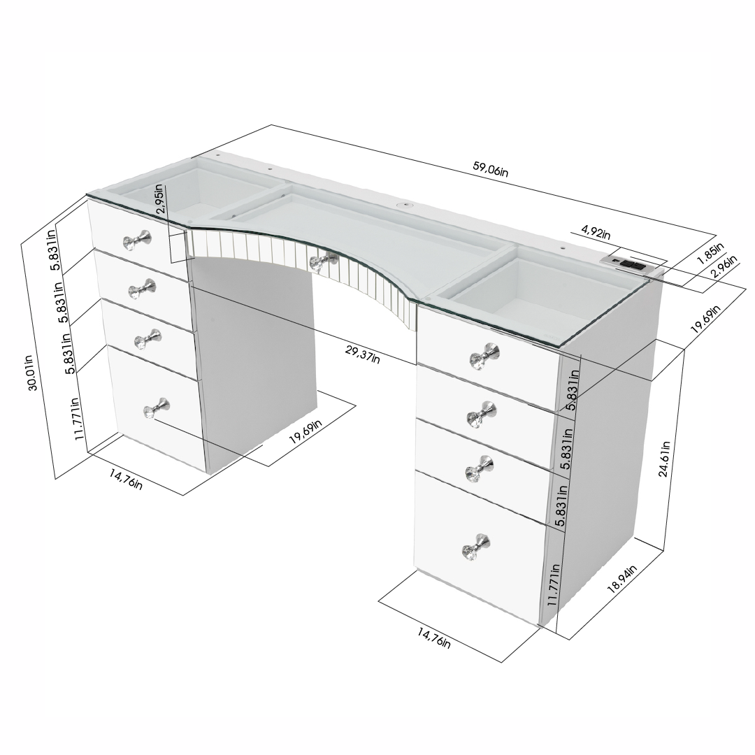 GLAMCOR NYC MIRROR and POWER VANITYideal for creating a professional studio vanity setting