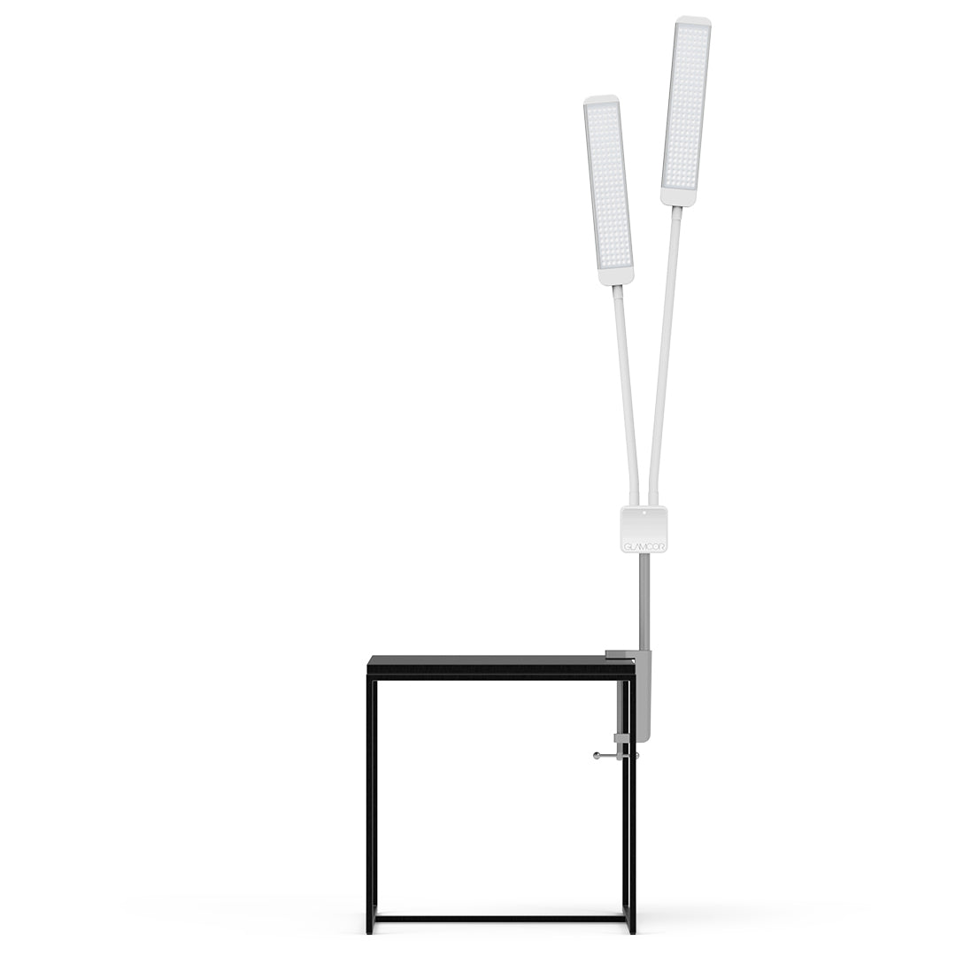 Elegant table top bases of the GLAMCOR REVOLUTION X Light Kit, adding style to your salon or studio