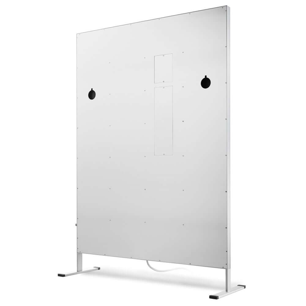 Free-standing SOCIALITE MIRROR with legs for versatile placement in salons, homes, or beauty studios.