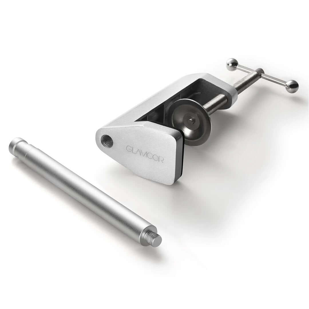 GLAMCOR table clamp designed for stability, perfect for the back of a desk or any table edge.