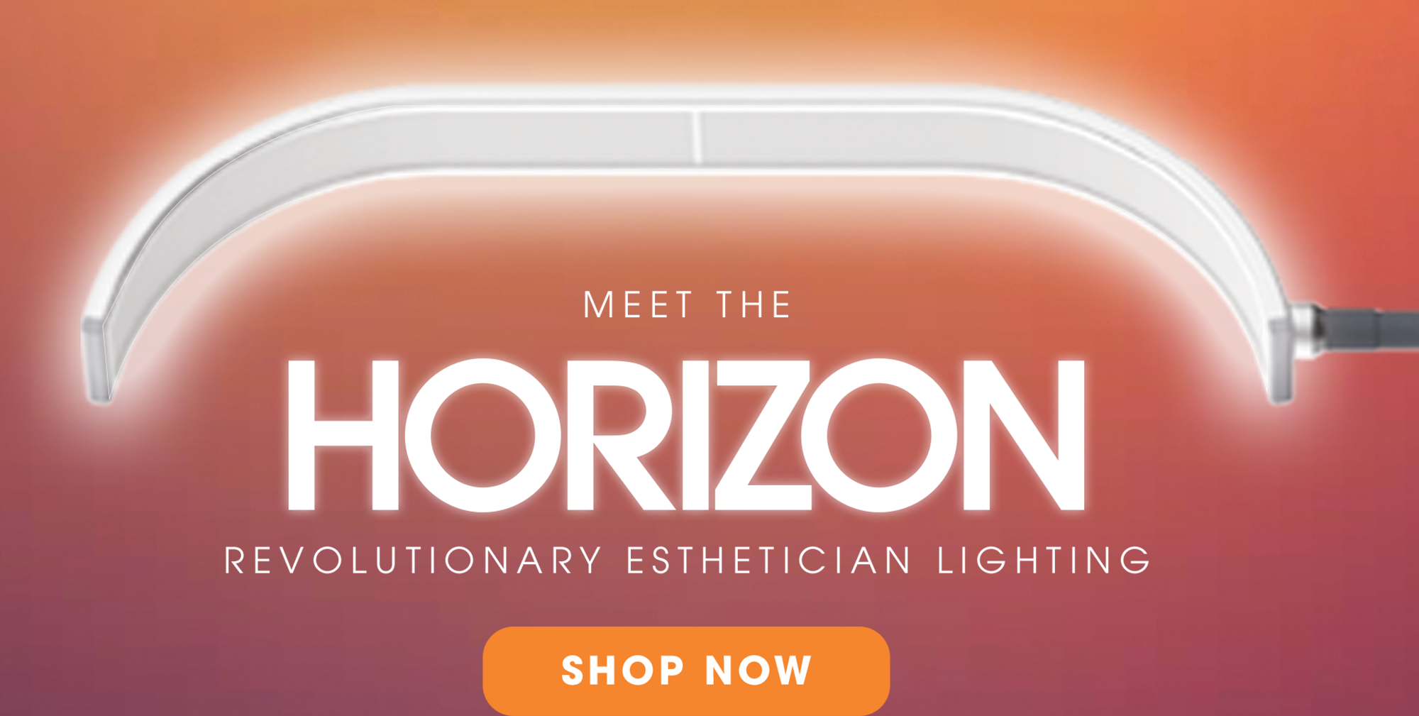 The GLAMCOR horizon light, a sleek and modern LED lighting fixture for makeup application and photography.