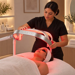 Esthetician using HORIZON ECLIPSE Red Light + Near-Infrared on a client