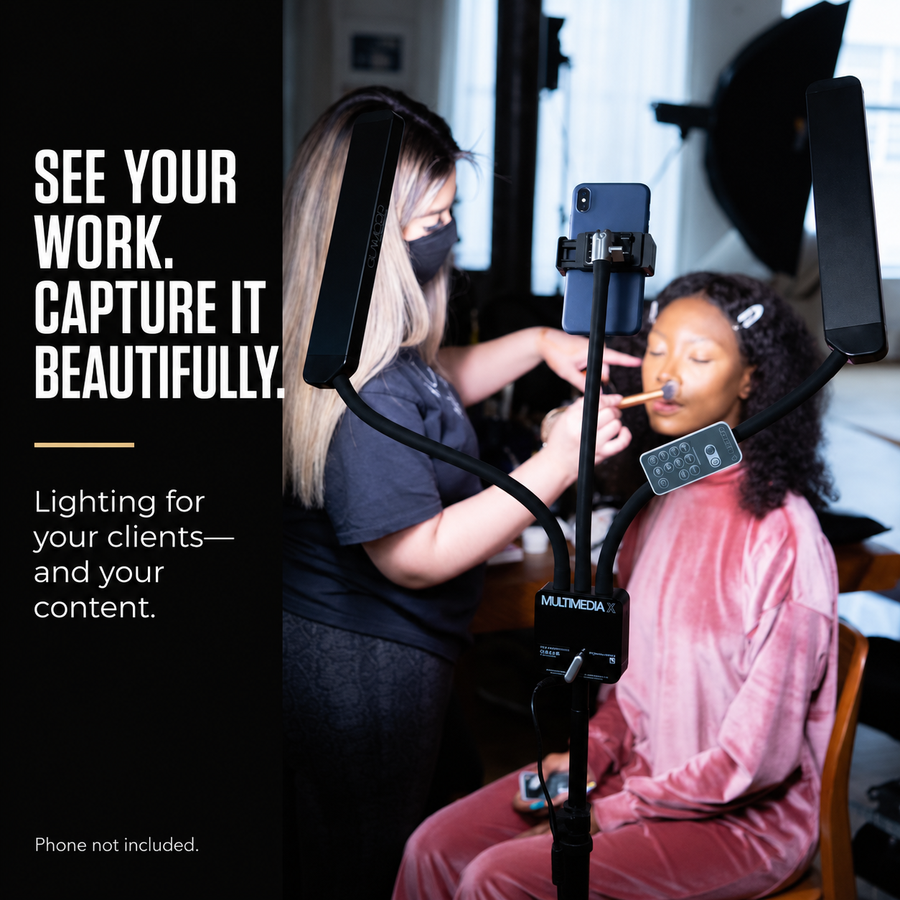 Multimedia X — Professional makeup work under GLAMCOR lighting