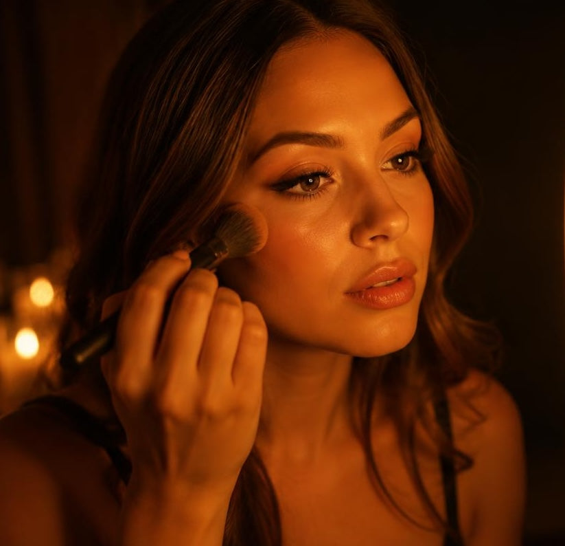 Creator's face lit at 2,700K — Warm Cinematic