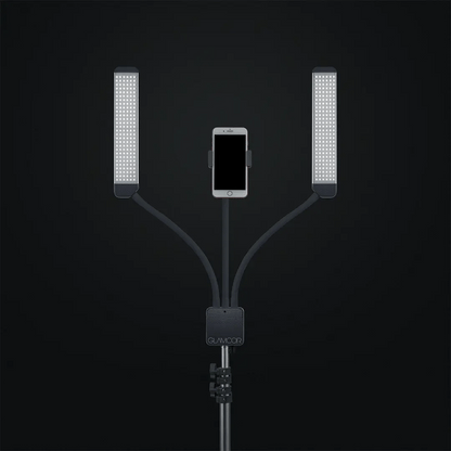 Switching the GLAMCOR MULTIMEDIA X Pro Kit color temperatures to cool for a cooler lighting effect during photo and video shoots, providing top-tier lighting solutions for professionals in need of precise and adjustable lighting.