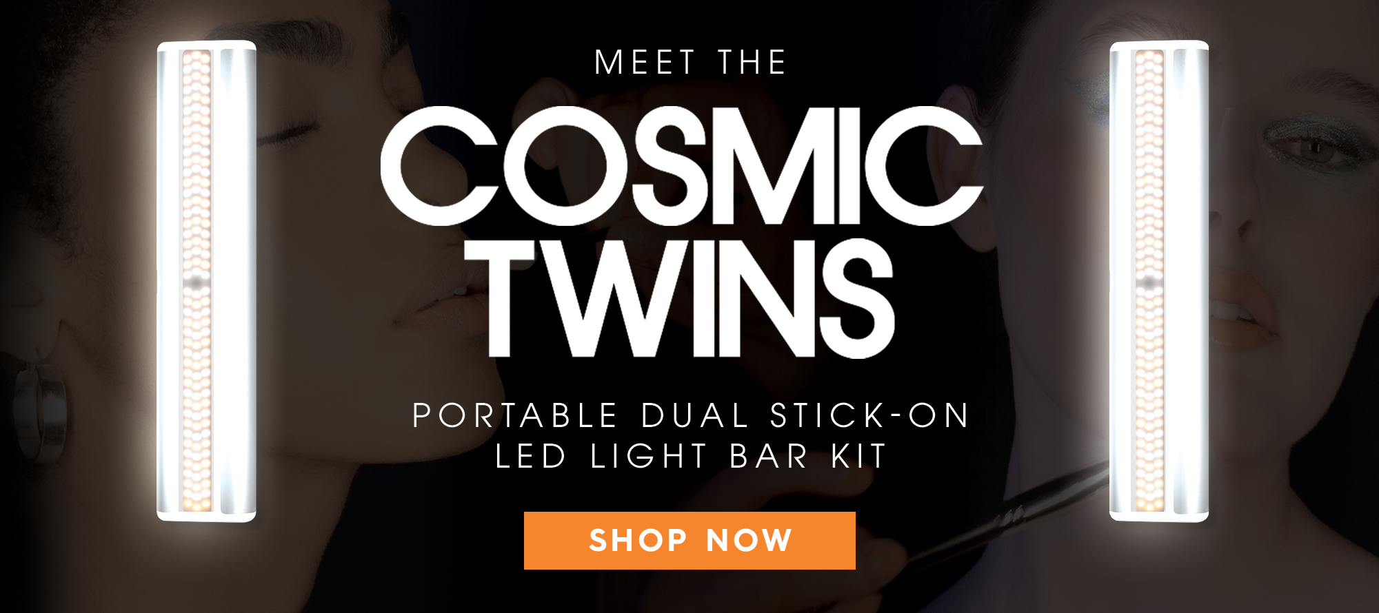 Slim LED light bar, a must-have for makeup and vanity setups - Cosmic Twins, perfect for content creation and user-generated content.