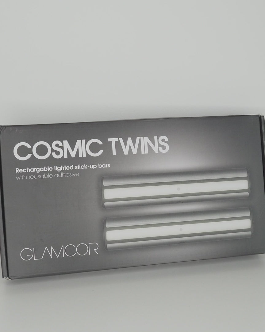 Load video: Glamcor Cosmic Twins, Portable LED lighting essential for beauty routines and professional setups - Nebula Glow, ideal for live streaming and influencer content.