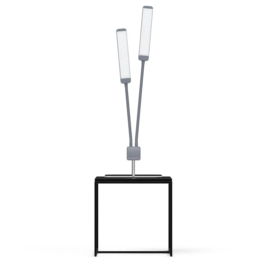 REVOLUTION X - GLAMCOR LIGHTS GREY/SILVER / SQUARE TABLE BASE (12" x 12") GLAMCOR
