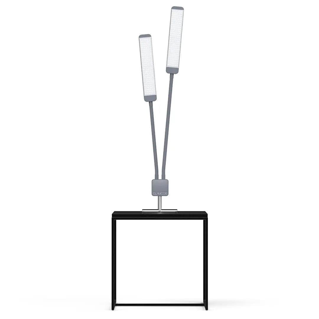 REVOLUTION X - GLAMCOR LIGHTS GREY/SILVER / SQUARE TABLE BASE (6" x 6") GLAMCOR