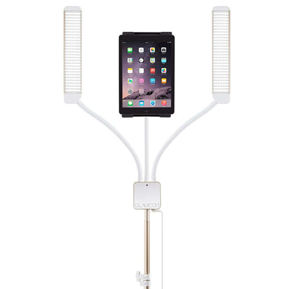 Glamcor MMX Content Creation White Gold Rear View with tablet
