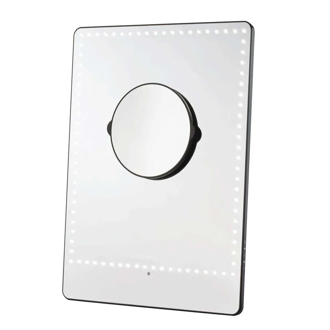 Black RIKI PRETTY LED vanity mirror with illuminated front