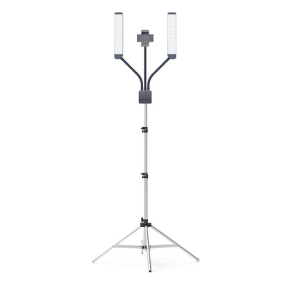 MULTIMEDIA X light, highlighting its adjustable arms and telescopic stand.