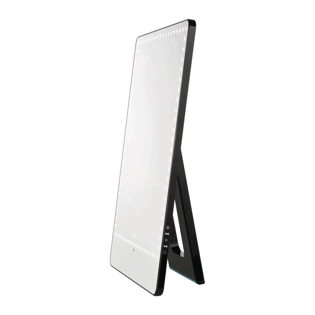 RIKI PRETTY LED vanity mirror with smartphone setup for content creation